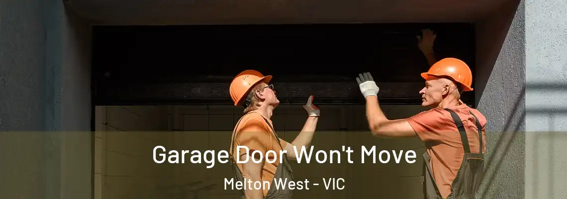 Garage Door Won't Move Melton West - VIC